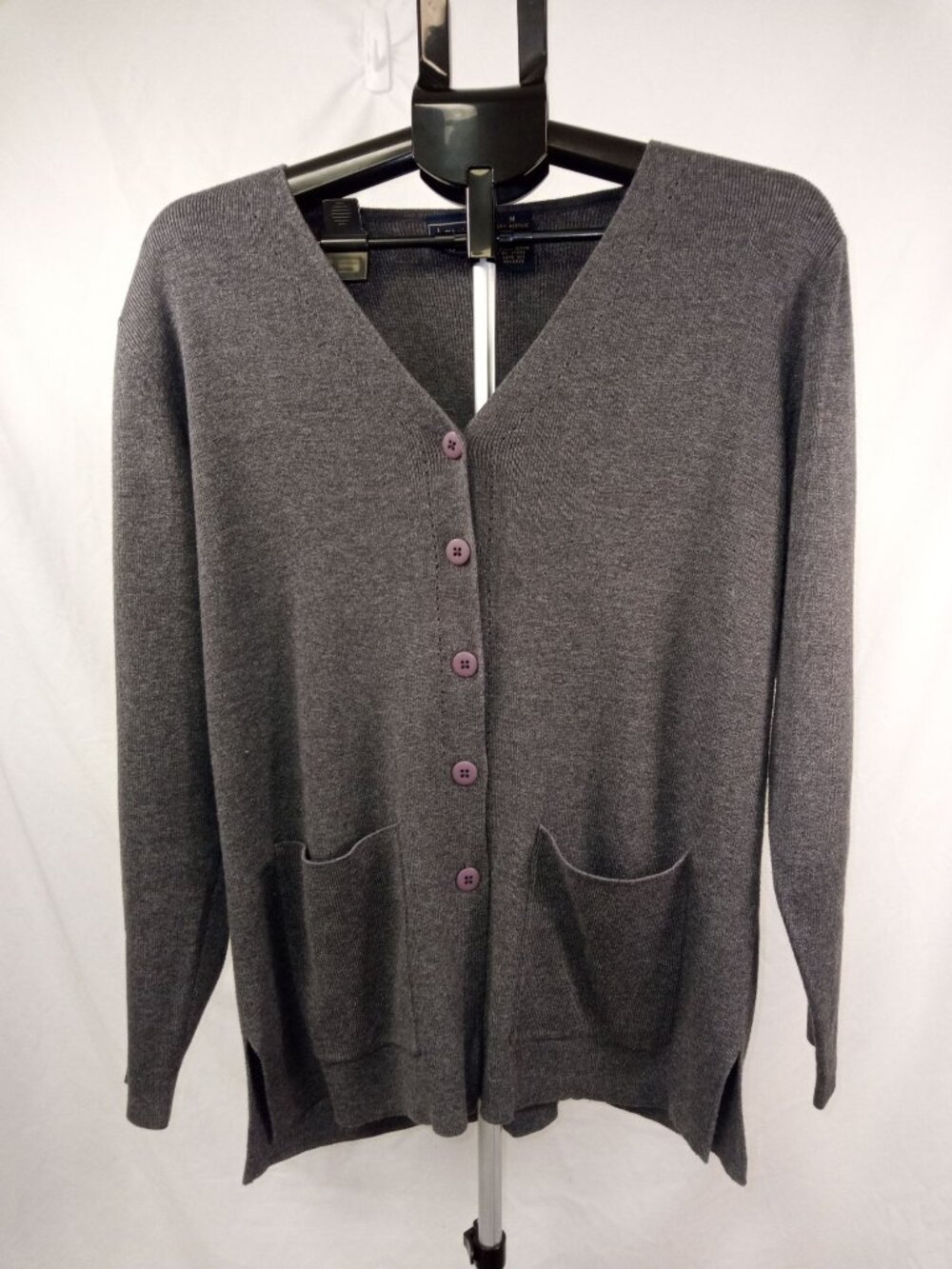 Laura Scott Women's Grey Cardigan Sweater Size Medium